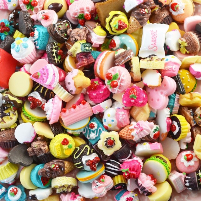 10PCS Slime Charms With Donut Food Sugar Chocolate Candy Resin Flatback of Slime  Beads Cake for Ornament Phone Case Decoration - AliExpress